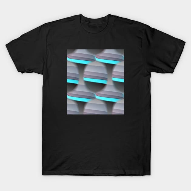 Aqua & Grays Multi Shape Pattern T-Shirt by ArtistsQuest